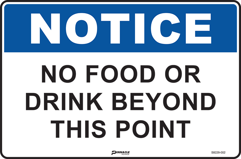 Notice No Food Or Drink Beyond This Point