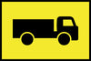 Truck Right (Symbolic), 900 x 600mm Boxed Edge, Metal Class 1 Reflective