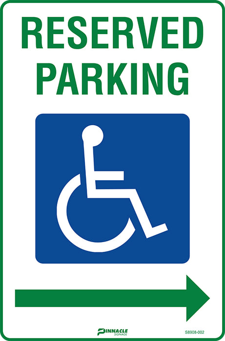 Reserved Parking (Disabled Picto), Right Arrow