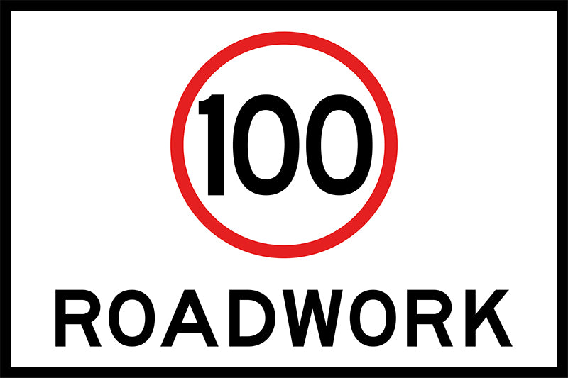 100 Roadwork, 900 x 600mm Boxed Edge, Metal Class 1 Reflective