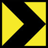 Hazard Warning Marker, 600 x 600mm Boxed Edge, Metal Class 1 Reflective