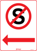 No Stopping Symbol, Left Arrow, 400 x 300mm Metal