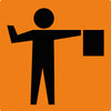 Symbolic Flagman, Multi Message 600 x 600mm Corflute, Fluoro Diamond Grade Reflective