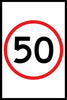 50 Speed Limit (PORTRAIT), 1200 x 900 Boxed Edge, Metal Class 1 Reflective