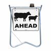 Stock Ahead (T1-19C White), 600 x 600mm Metal, CL1 Refl Swing Stand w/Beacon Kit