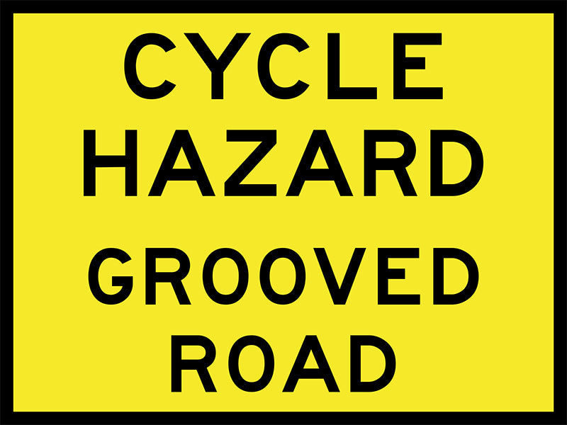 Cycle Hazard Grooved Road, 1200 x 900 Boxed Edge, Metal Class 1 Reflective