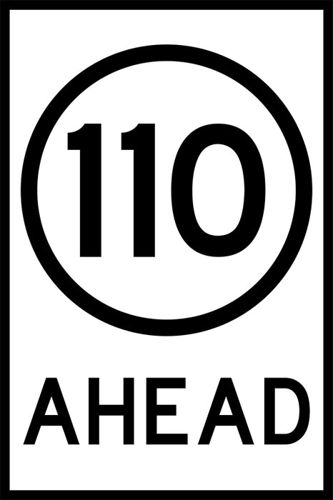 110 Ahead (PORTRAIT), 1200 x 900 Boxed Edge, Metal Class 1 Reflective