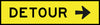 Detour Right Arrow, 1200 x 300mm Boxed Edge, Metal Class 1 Reflective