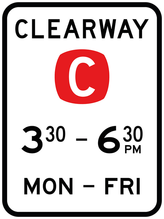 Clearway With Specific Times (States Except NSW)