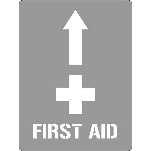 Poly Stencil, First Aid (With Cross Picto & Arrow Up)