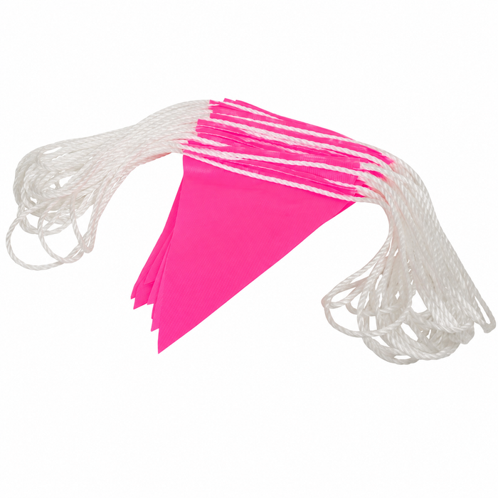 Pink Safety Flag on Rope, 30m roll