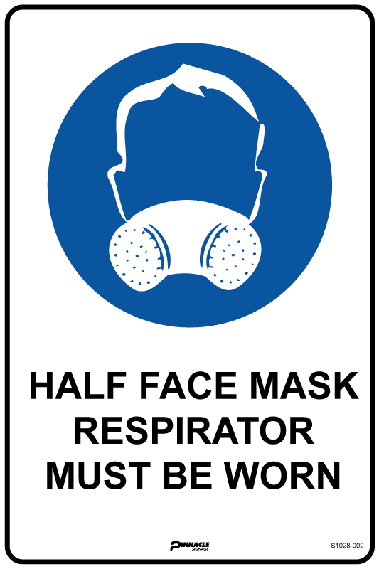 Half Mask Rpe Sign Half Face Mask Respirator Must Be Worn — Pinnacle Signage