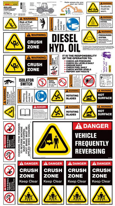 Machinery Sticker Kit, Roller