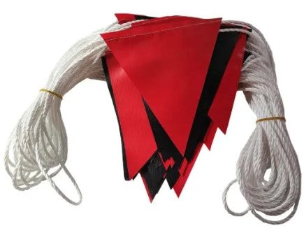 Red/Black Safety Flag on Rope, 30m roll — Pinnacle Signage