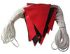 Red/Black Safety Flag on Rope, 30m roll