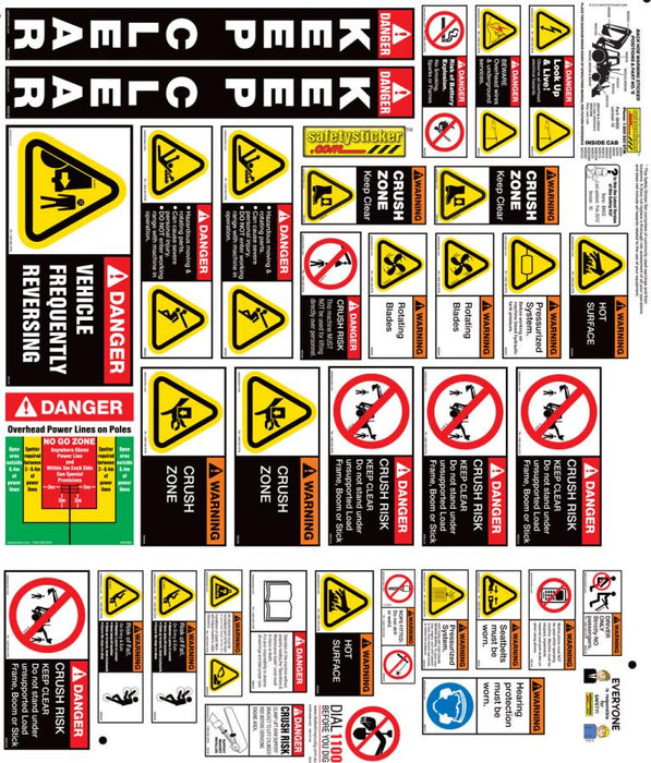 Machinery Sticker Kit, Backhoe Loader