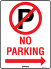 No Parking Symbol, Right Arrow, 400 x 300mm Metal