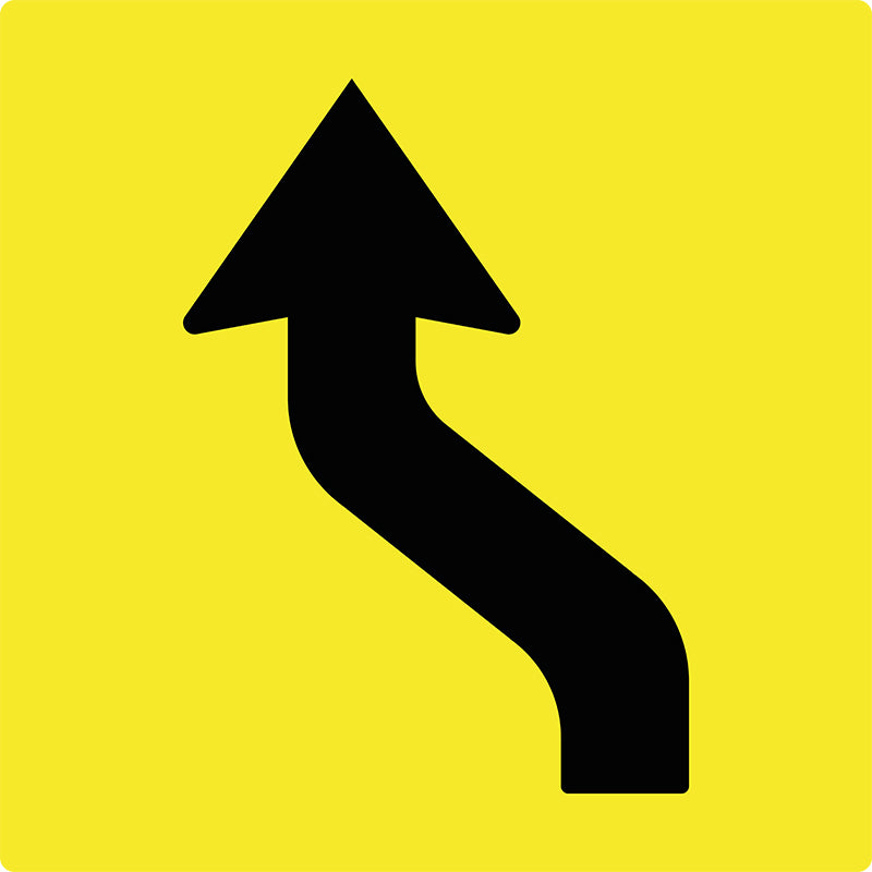 Reverse Left Curve (Symbolic), Multi Message 600 x 600mm Corflute ...