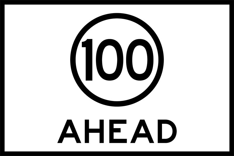 100 Ahead, 1200 x 900 Boxed Edge, Metal Class 1 Reflective