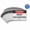 Danger Deep Excavation, 600 x 400mm Corflute, Pack/12