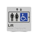 Braille Sign, Lift, 180 x 180mm, Silver/Black PVC