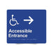 Braille Sign, Wheelchair Accessible Entrance Right, 210 x 180mm, Blue/White PVC