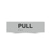 Braille Sign, Pull (Horizontal), 180 x 50mm, Silver/Black PVC