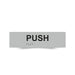 Braille Sign, Push (Horizontal), 180 x 50mm, Silver/Black PVC
