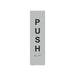 Braille Sign, Push (Vertical), 180 x 50mm, Silver/Black PVC