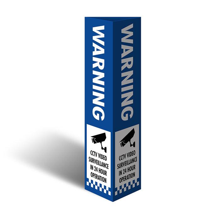 Three Sided Bollard Cover Surround, Warning CCTV Video Surveillance In 24 Hour...