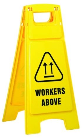 Plastic Sign Stand, Double Sided, Workers Above