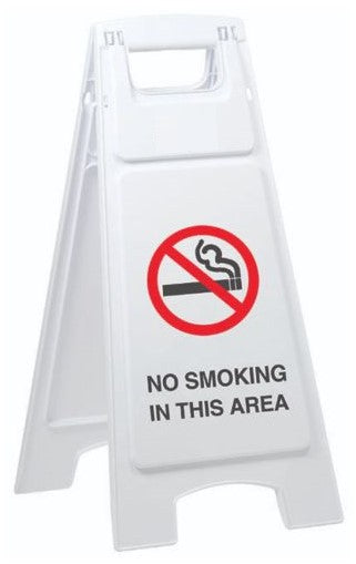 Plastic Sign Stand, Double Sided, No Smoking In This Area