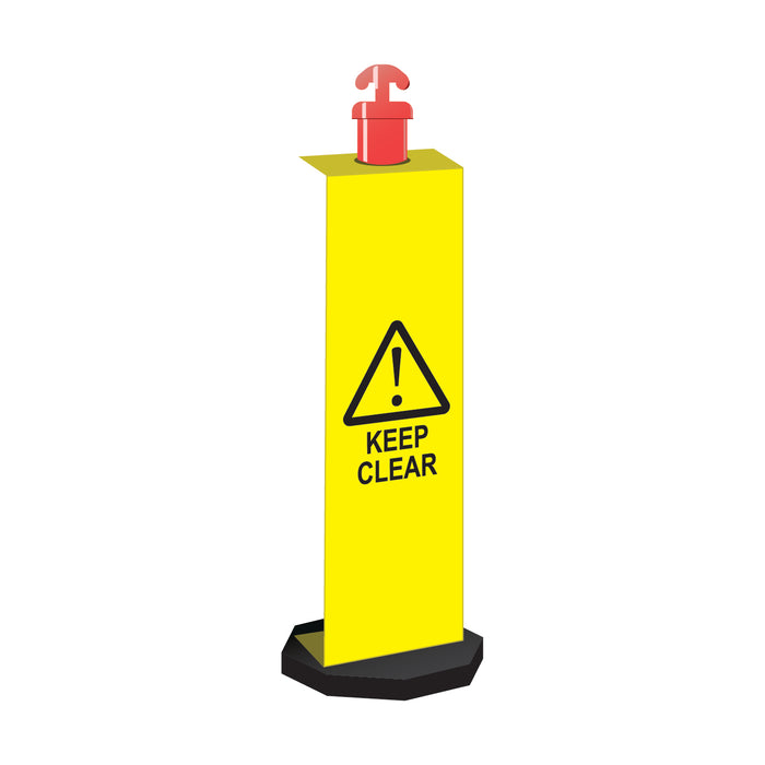 Corflute Bollard Sign, Keep Clear, 1200 x 300mm