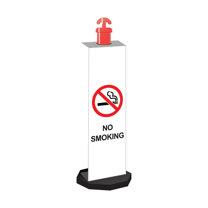 Corflute Bollard Sign, No Smoking, 1200 x 300mm