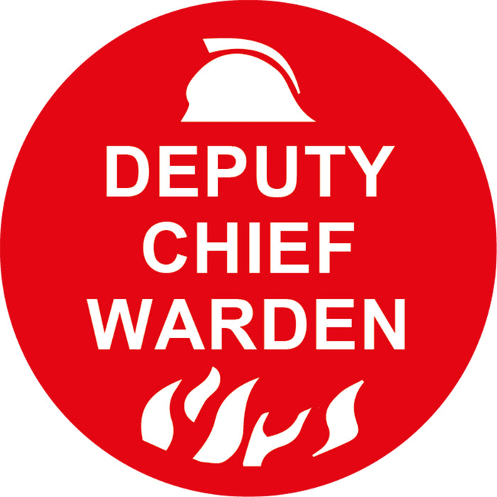 Deputy Chief Warden, 50mm Round Hardhat Stickers, Pack/12