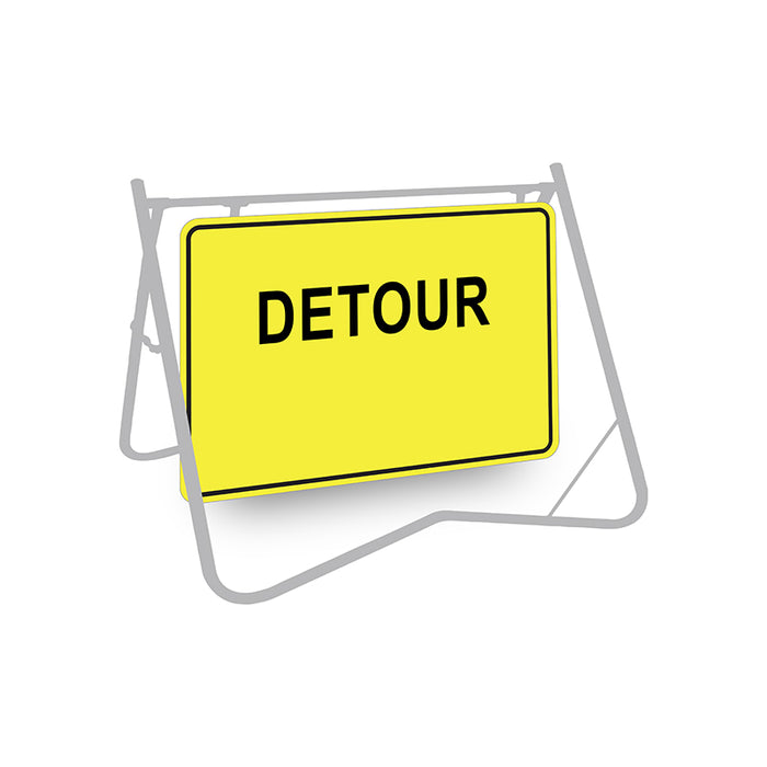 Detour (Text With Blank Space For Magnet), 900 x 600mm Metal, Class 1 Reflective, Swing Stand