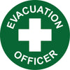 Evacuation Officer, 50mm Round Hardhat Stickers, Pack/12