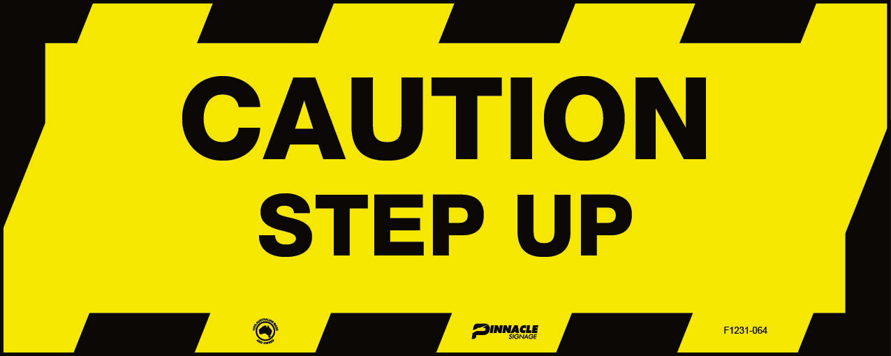 Floor Graphics, Self Adhesive, Anti-Slip, Caution Step Up