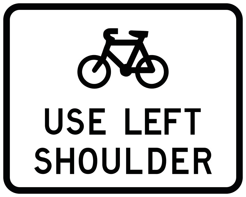 Use Left Shoulder (Bicycle Picto)