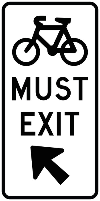 Bicycles Must Exit (Left Arrow)