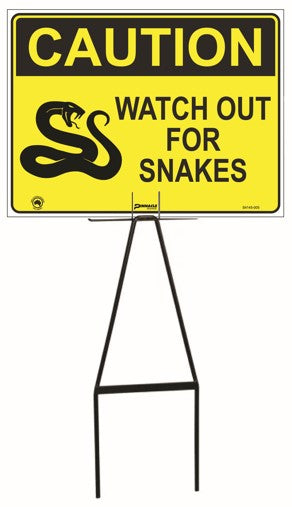 Bull Stake Lawn Sign Kit, Caution Watch Out For Snakes, 695mm Tall, 400 x 300mm Sign