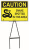 Bull Stake Lawn Sign Kit, Caution Snake Spotted In This Area, 695mm Tall, 400 x 300mm Sign