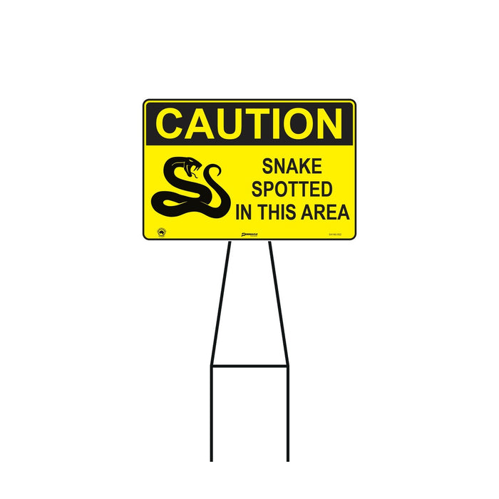 Bull Stake Lawn Sign Kit, Caution Snake Spotted In This Area, 695mm Tall, 400 x 300mm Sign