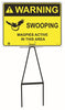 Bull Stake Lawn Sign Kit, Warning Swooping Magpies Active In This Area, 695mm Tall, 400 x 300mm Sign