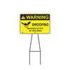 Bull Stake Lawn Sign Kit, Warning Swooping Magpies Active In This Area, 695mm Tall, 400 x 300mm Sign