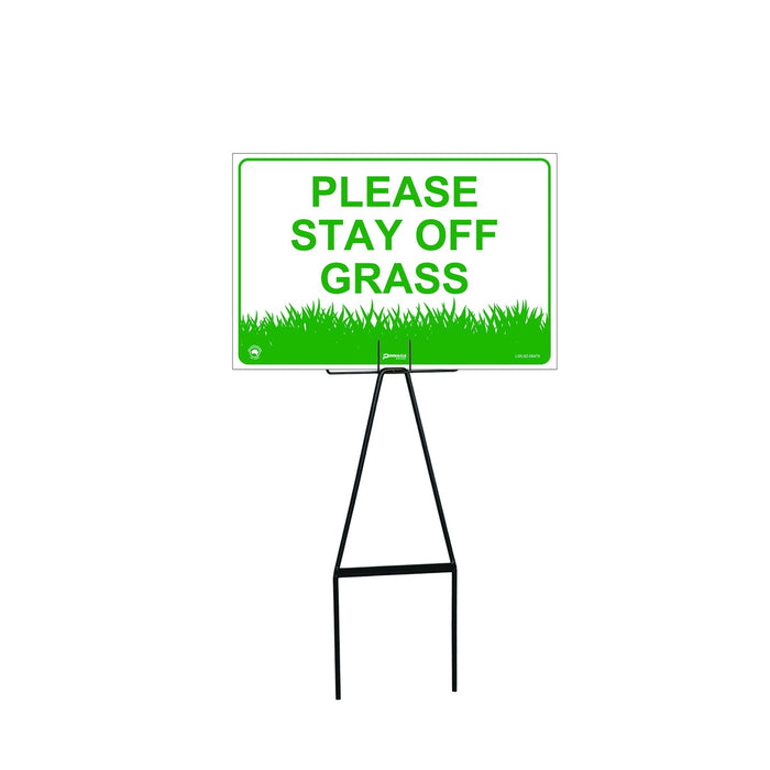 Bull Stake Lawn Sign Kit, Please Stay Off The Grass, 695mm Tall, 400 x 300mm Sign