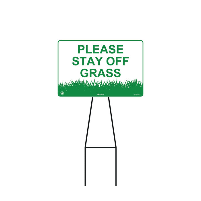 Bull Stake Lawn Sign Kit, Please Stay Off The Grass, 695mm Tall, 400 x 300mm Sign
