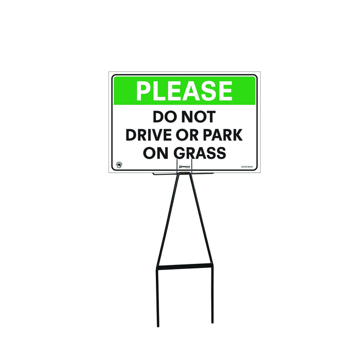 Bull Stake Lawn Sign Kit, Please Do Not Drive Or Park On Grass, 695mm Tall, 400 x 300mm Sign