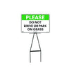 Bull Stake Lawn Sign Kit, Please Do Not Drive Or Park On Grass, 695mm Tall, 400 x 300mm Sign