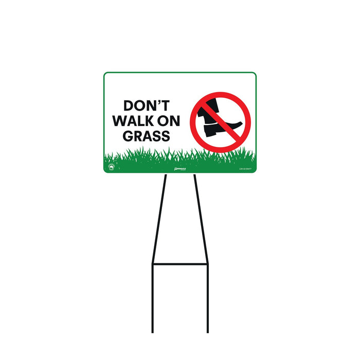 Bull Stake Lawn Sign Kit, Don't Walk On Grass, 695mm Tall, 400 x 300mm Sign